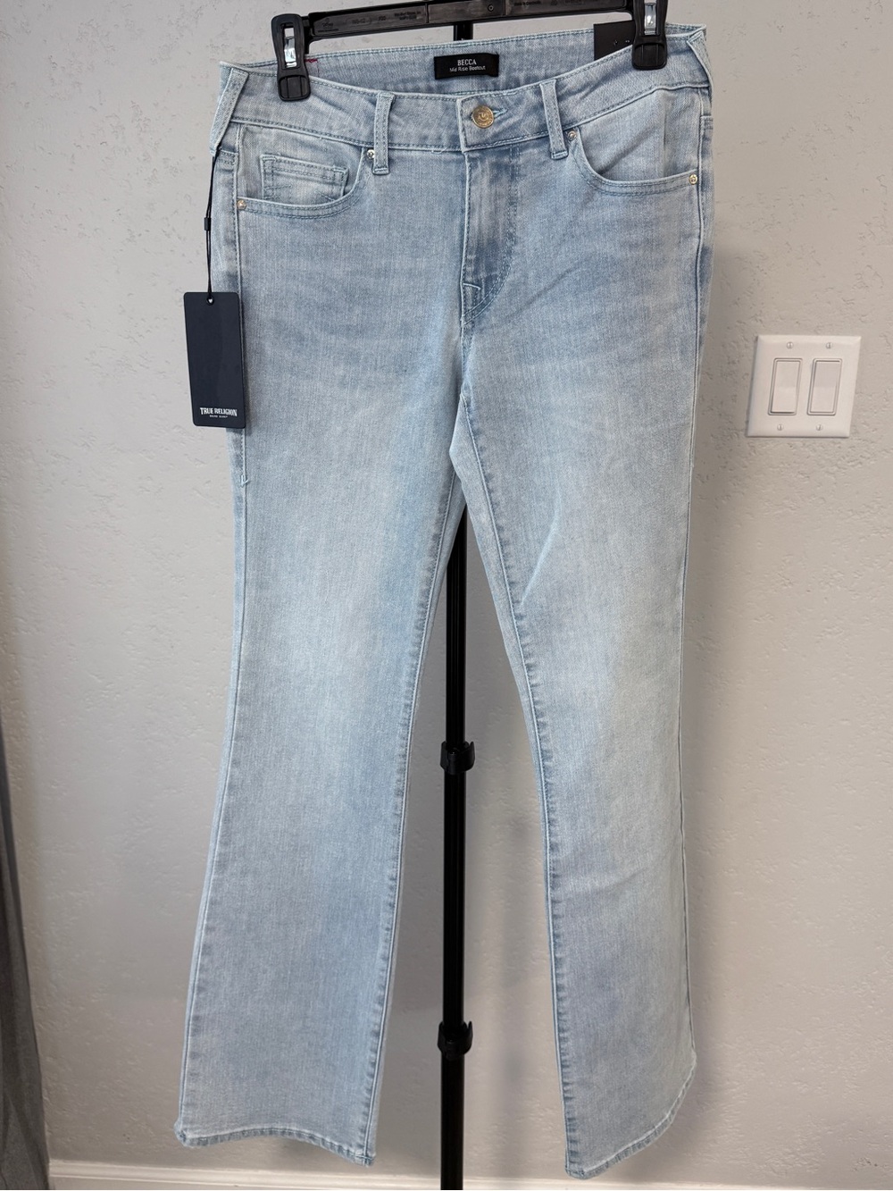 True Religion Light Wash Wide-Leg Jeans